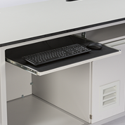 Retractable keyboard/Mouse Tray and Screen Mount for mobile laboratory benches